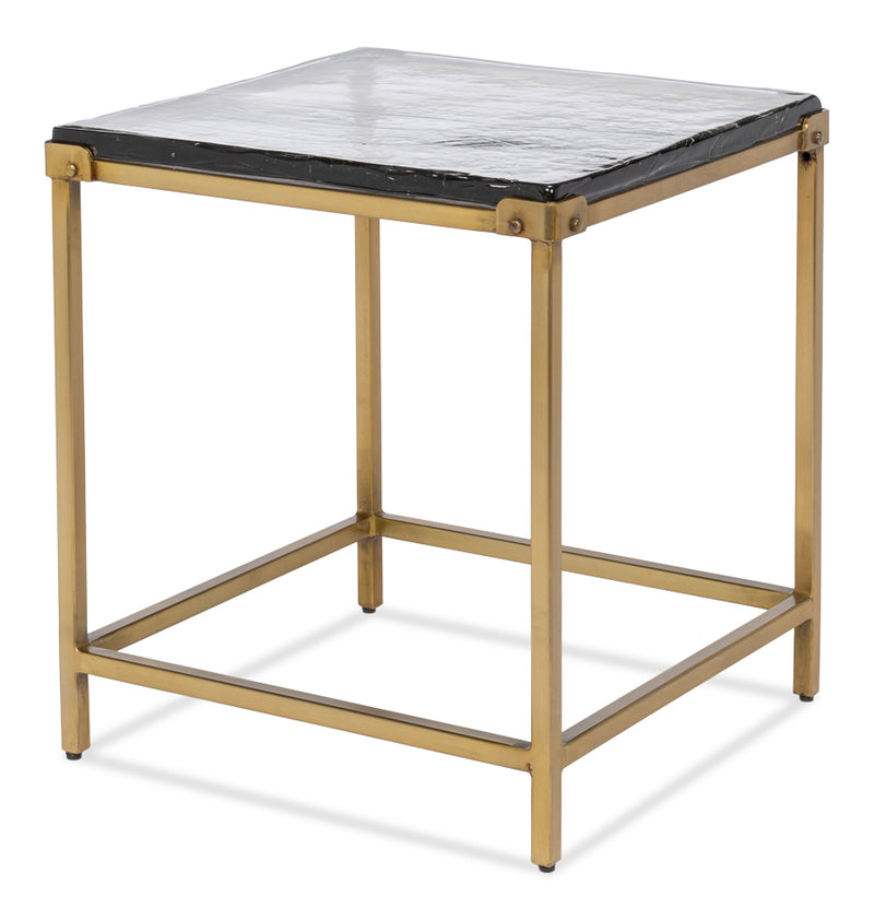 Christian Iron Gold Square Side Table