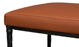 Kings Road Elegant Iron & Leather Design Bench