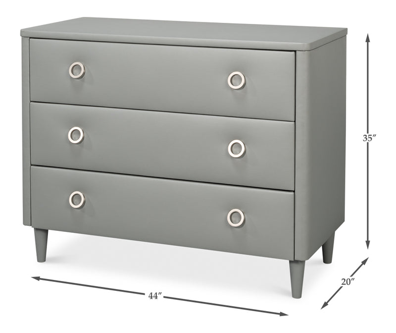 Avvolto Upholstered Mdf Grey 3 Drawer Dresser