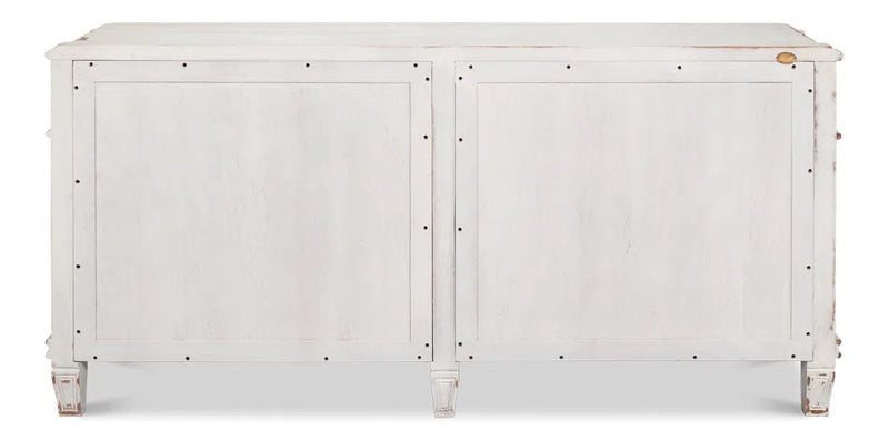 Elegant Dramond Sideboard With Antique White Wash Finish