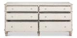 Elegant Dramond Sideboard With Antique White Wash Finish