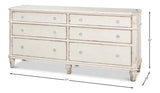 Elegant Dramond Sideboard With Antique White Wash Finish