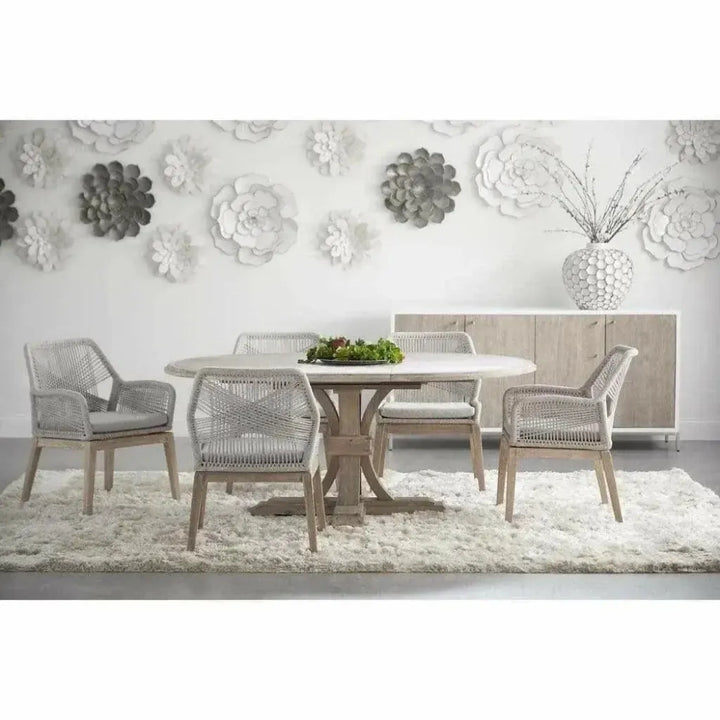 54-72" Solid Wood Round Extendable Dining Table for 6-Dining Tables-Essentials For Living-LOOMLAN