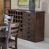 54" Live Edge Wine Cabinet with Drawers Home Bar Serving Station Home Bar Cabinets LOOMLAN By Sunny D