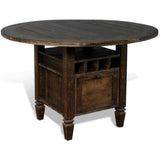 54" Round Counter Height Dining Table with Wine Rack Storage Counter Tables LOOMLAN By Sunny D