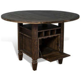 54" Round Counter Height Dining Table with Wine Rack Storage Counter Tables LOOMLAN By Sunny D