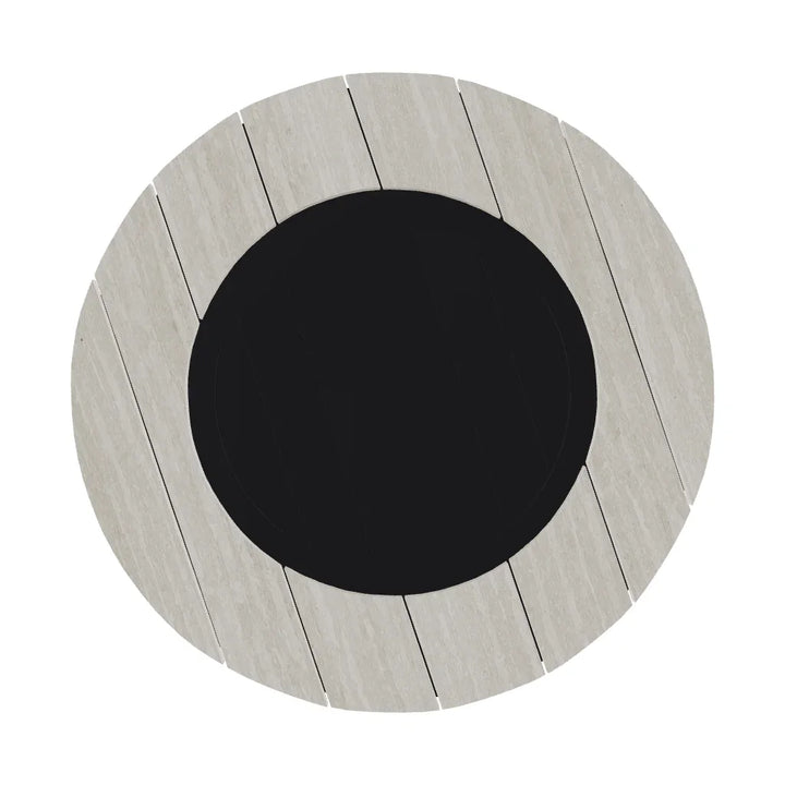 Round Polymer Top Chat Height Fire Table-Outdoor Fire Tables-Telescope-LOOMLAN