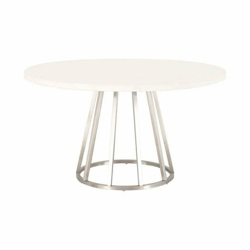 54" White Concrete Round Dining Table Top (Top Only) Dining Tables LOOMLAN By Essentials For Living