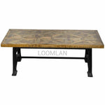 54" Reclaimed Wood Coffee Table Double Base - LOOMLAN - LOOMLAN - Coffee Tables