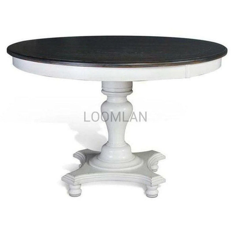 54" x 36" Round Counter Height White Dining Table Counter Tables LOOMLAN By Sunny D