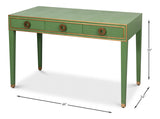 Gabriella Shagreen Leather and Wood Green Rectangular Desk/Table