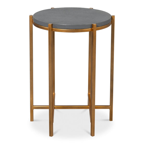 Spence Mdf and Iron Grey Round Side Table