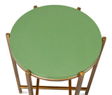 Spence Mdf and Iron Green Round Side Table