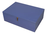 Cosmos Leather and Mdf Blue Nesting Boxes Set of 3