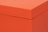 Cosmos Leather and Mdf Orange Nesting Boxes Set of 3