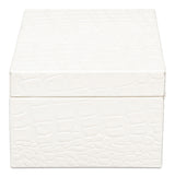 Candece Croco Embossed Leather Over Wood Ivory Box Set of 2