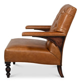 Dawson With Nailhead Trim Cuba Brown Leather Chair