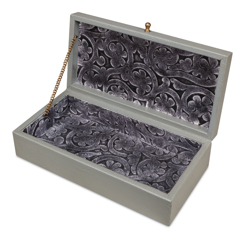 Gastsburg Leather and Paper Liner Storm Grey Shagreen Box Set of 2