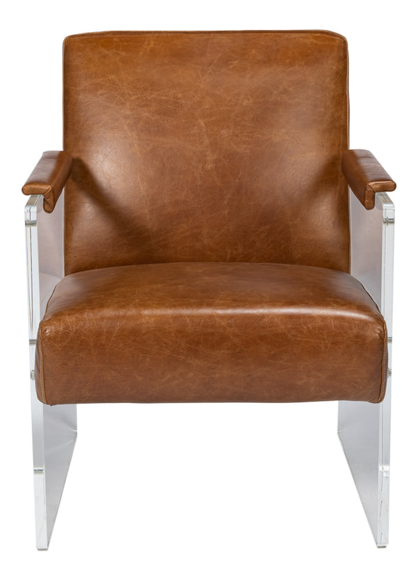 Holloway Leather Brown Armchair