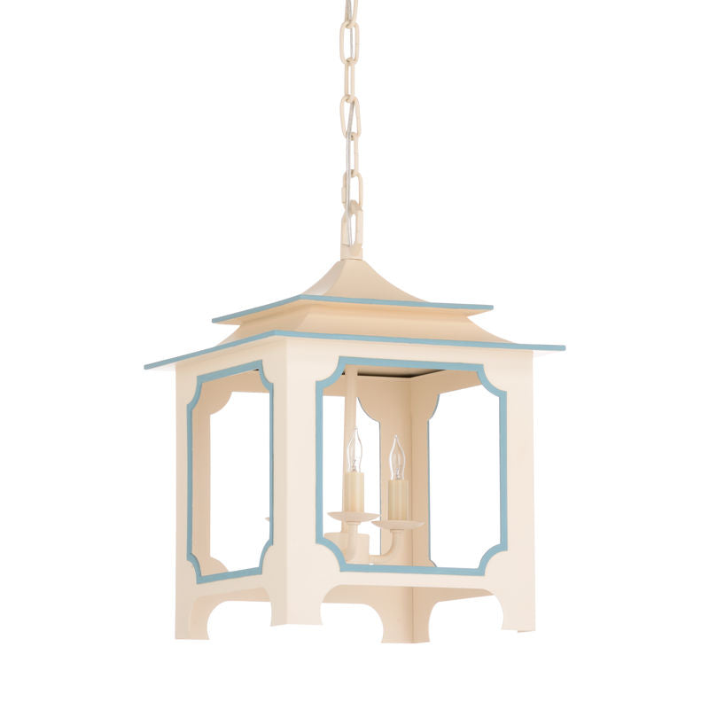 Tole Pagoda Handpainted Chain Hanging Lantern