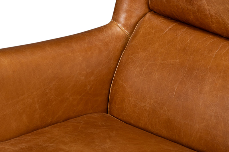 Elite Wing Luxurious Leather Upholstered Armchair