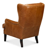 Elite Wing Luxurious Leather Upholstered Armchair