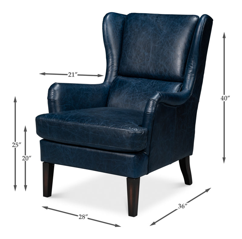 Elite Wing Luxurious Leather Upholstered Armchair