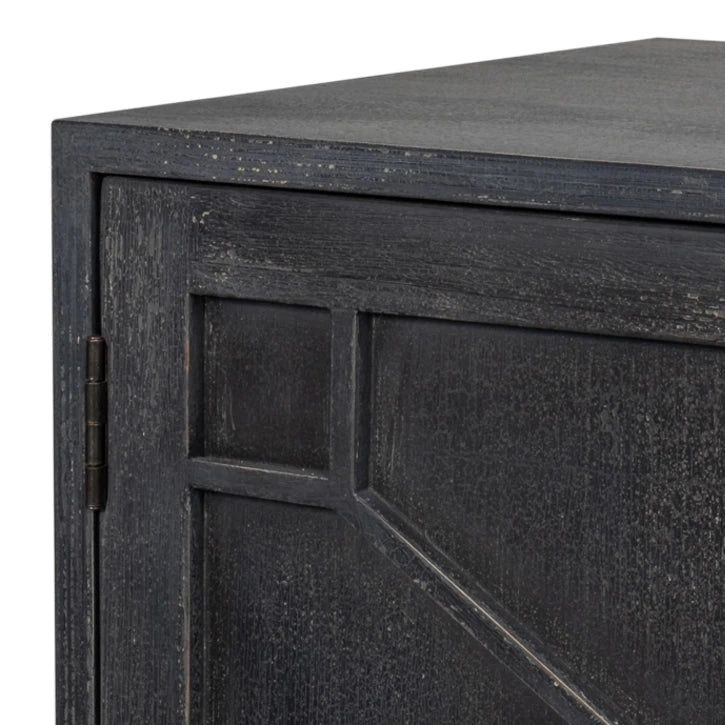 Vanka Black Modern Farmhouse Storage Solution Sideboard