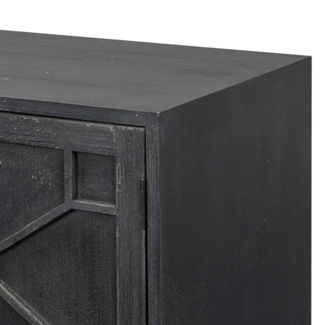 Vanka Black Modern Farmhouse Storage Solution Sideboard