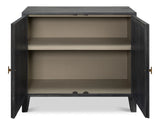 Vanka Black Modern Farmhouse Storage Solution Sideboard