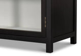 Walker Wooden Glass Door Black Bookcase