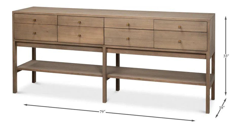 Adler Natural Wooden Rectangular Console Table