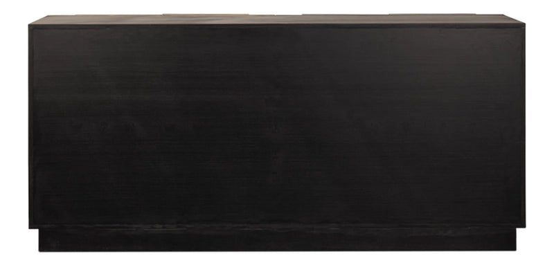 Calder Black Rustic Style Large Storage Sideboard