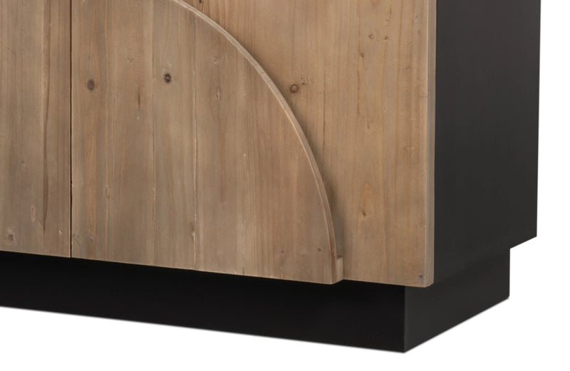 Calder Black Rustic Style Large Storage Sideboard