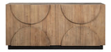 Calder Black Rustic Style Large Storage Sideboard