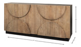 Calder Black Rustic Style Large Storage Sideboard