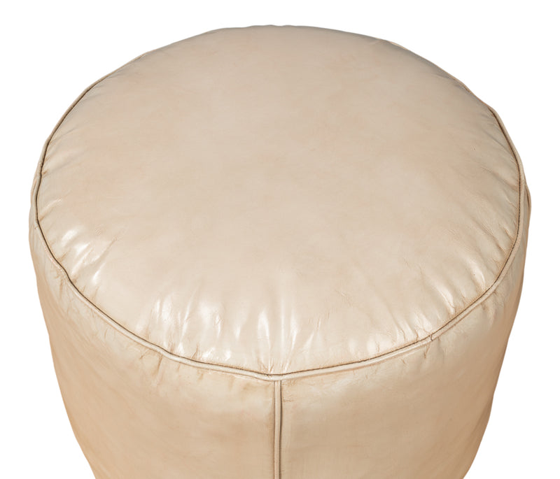 Soccerball Leather Beige Stool