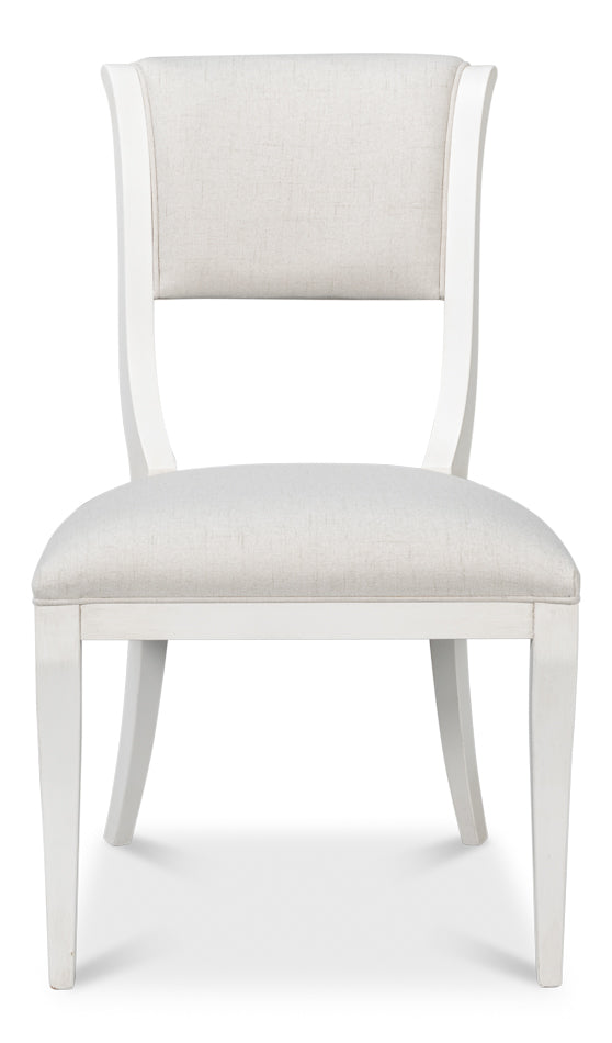 Trophy Elegant Wood Cream Armless Side Chair (Set of 2)