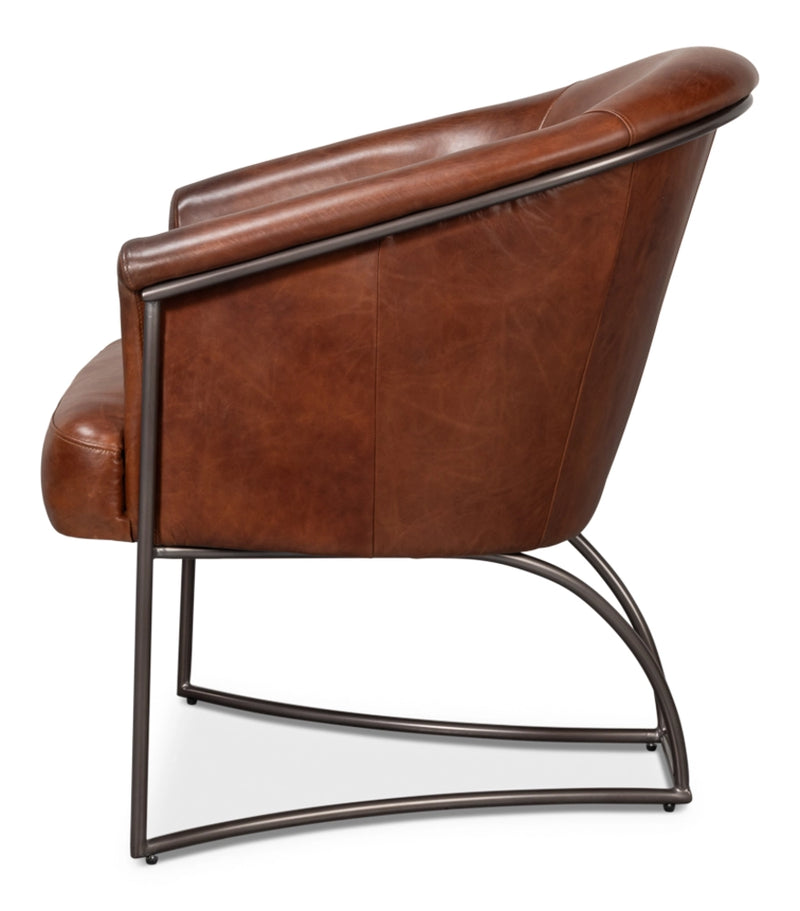 Nagel Leather Upholstery Modern Leather Chair