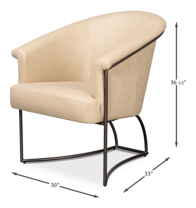 Nagel Leather Upholstery Modern Leather Chair