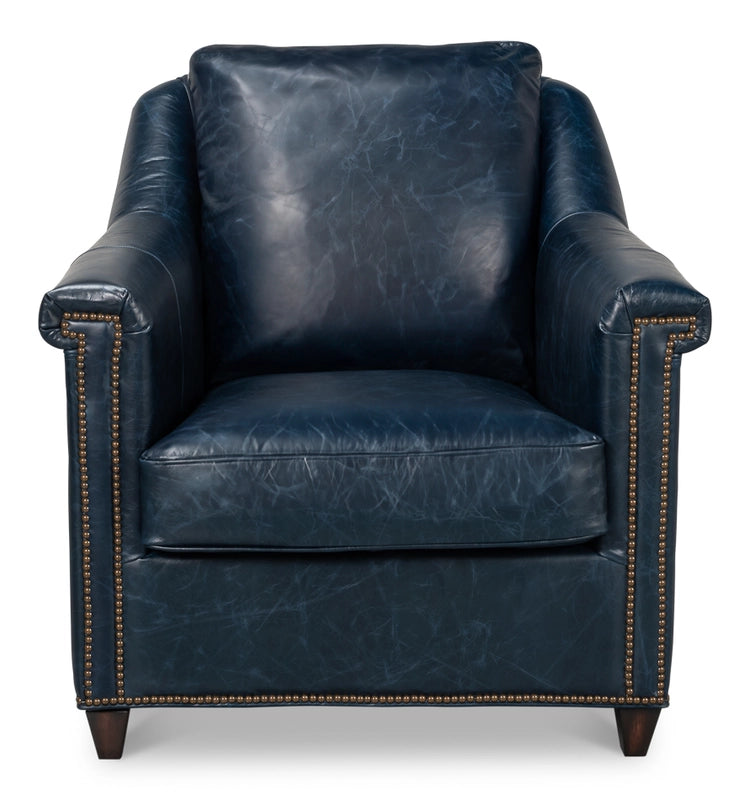 Vandike Leather Upholstery Stylish Armchair