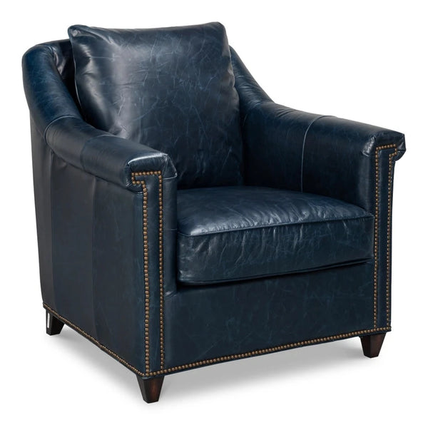 Vandike Leather Upholstery Stylish Armchair