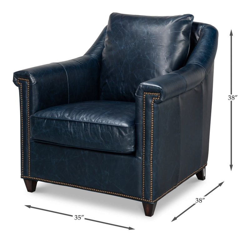 Vandike Leather Upholstery Stylish Armchair