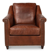 Vandike Leather Upholstery Stylish Armchair