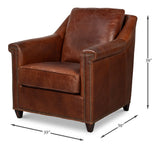 Vandike Leather Upholstery Stylish Armchair