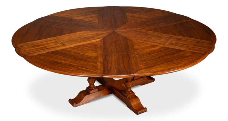 Jupe Wooden Brown Round Dining Table