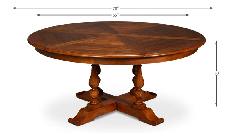 Jupe Wooden Brown Round Dining Table