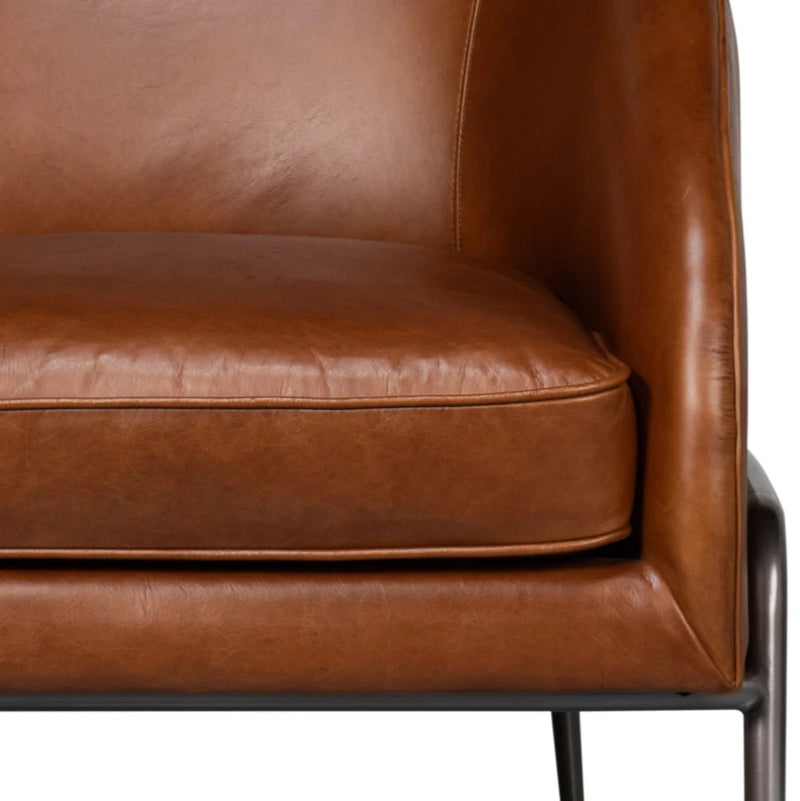 Simmons Modern Elegance Havana Brown Leather Chair