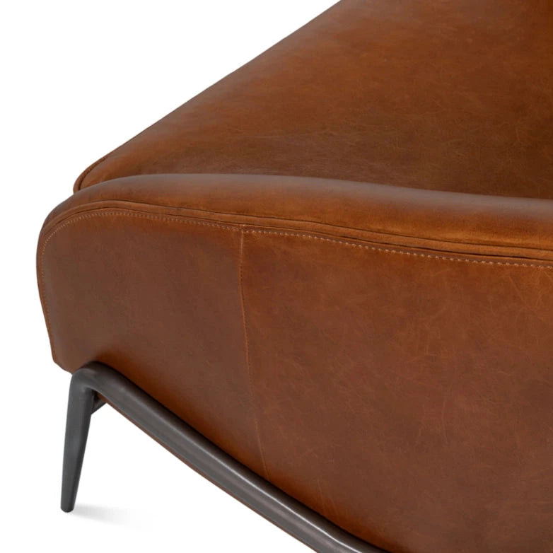 Simmons Modern Elegance Havana Brown Leather Chair