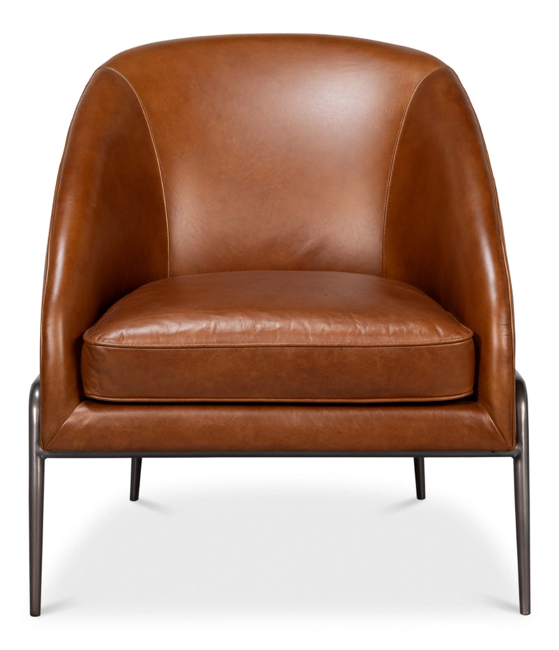 Simmons Modern Elegance Havana Brown Leather Chair